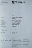 form+zweck（フォルム・ツヴェック）6/1978 Fachzeitschrift für industrielle Formgestaltung　Gutes Design