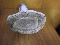 藍九谷　葉衣観音像（八幡清水山松原新助窯木田作松作とおもわれる）