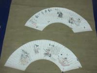 （虫痛み）　団州斎　自画　扇面幅　