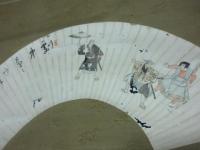 （虫痛み）　団州斎　自画　扇面幅　