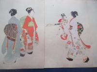 明治版画「　当世風俗通　やり羽子」