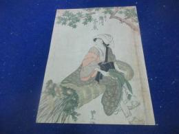 浮世絵　花売り　瀬川菊之丞
