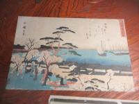 広重木版画　江戸名所　二枚