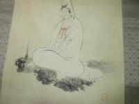 小笠原長生　書幅　（観音像の画家は不明）