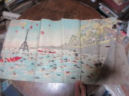 於　御浜御殿　徳川大樹　御船手　西瓜合戦上覧の図　芳年版画（痛み