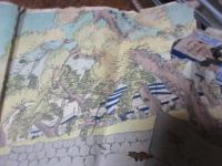 於　御浜御殿　徳川大樹　御船手　西瓜合戦上覧の図　芳年版画（痛み