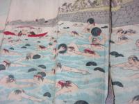 於　御浜御殿　徳川大樹　御船手　西瓜合戦上覧の図　芳年版画（痛み