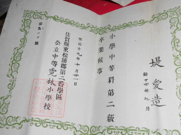 明治中期 東松浦郡浜崎 霓林小学校 賞状など一括 西海洞書店 古本 中古本 古書籍の通販は 日本の古本屋 日本の古本屋