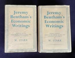 Jeremy Bentham's Economic Writings：Critical Edition Based on His Printed Works and Unprinted Manuscripts　Volume 1/2　2 Volumes