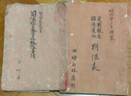 福岡地方裁判所管内 司法警察事務取扱手続　田崎属(山林属田崎齋作)
明治四十二年調製　定期報告/諸進達物 期限表　田崎山林属用
