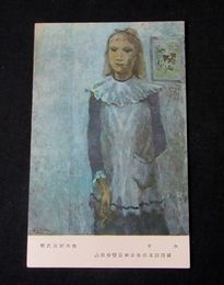 藤田嗣治　小女　第4回文部省美術展覧会（絵葉書）1枚