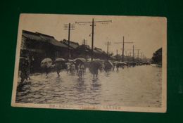 東京市大出水の実景　浅草門跡前電車通浸水ノ惨状（絵葉書）1枚