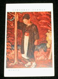 片岡銀蔵　田舎娘　第2回帝國美術院展覧会（絵葉書）1枚