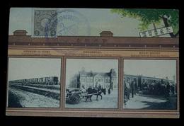 日露戦役紀念　遼陽停車場ノ列車発着　大連野戦鉄道提理部（絵葉書）1枚