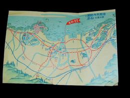 福岡市内略図と博多織元松居　俯瞰図