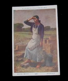 鬼頭鍋三郎　手をかざす女　第15回帝国美術院展覧会（絵葉書）1枚