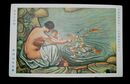 熊岡美彦　集まる緋鯉　帝國美術院第11回美術展覧会（絵葉書）1枚