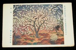 満谷国四郎　季花　第2回帝國美術院展覧会（絵葉書）1枚