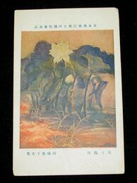 川端龍子　花と鉋屑　第7回日本美術院展覧会（絵葉書）1枚