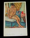横井禮市　鏡にうつる裸婦　第16回二科美術展覧会（絵葉書）1枚