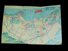 福岡市内略図と博多織元松居　俯瞰図