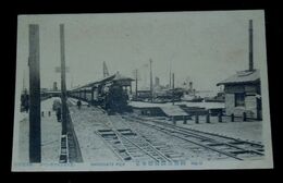 函館　連絡船桟橋全景　汽車（絵葉書）1枚