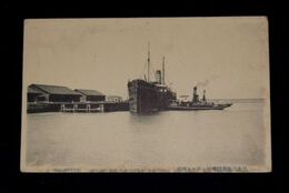 三井三池港鉄桟橋に於ける汽船（絵葉書）1枚