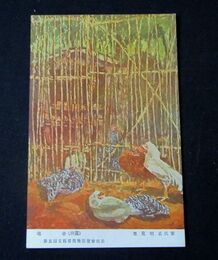 里見明正　鶏舎　第5回文部省美術展覧会（絵葉書）1枚