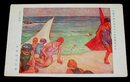高間惣七　八月の海浜　帝國美術院第4回美術展覧会（絵葉書）1枚