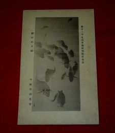 中村左洲　群がれる鯛　第11回文部省美術展覧会（絵葉書）1枚