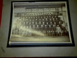 古写真　中学生卒業写真　高知市本町藤本写真館