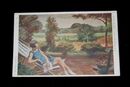 耳野卯三郎　庭にて　第15回帝国美術院展覧会（絵葉書）1枚