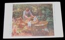 耳野三郎　庭にて　帝國美術院第4回美術展覧会（絵葉書）1枚