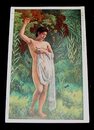 鹿子木不倒山人　浴女　帝國美術院第15回美術展覧会（絵葉書）1枚