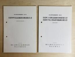 美原町町道試掘調査概要報告書／美原町土塁跡試掘調査概要報告書美原町平尾古窯址群発掘調査報告書