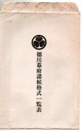徳川幕府諸侯格式一覧表 〈慶応年間排列〉