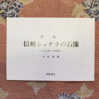絵と文　信州ショナラの石像　