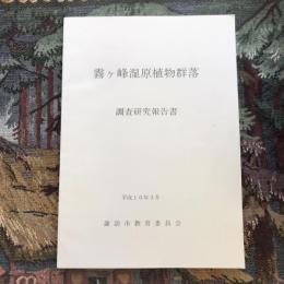 霧ヶ峰湿原植物群落　調査研究報告書　平成10年3月