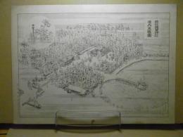 県社猿賀神社境内鳥瞰図　＜銅板＞　（平川市） 青森県画譜：昭和8年
