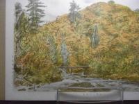 中野山の紅葉　＜多色石版＞　（旧山形村：現黒石市） 青森県画譜：昭和8年