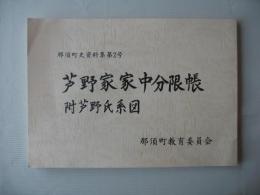 芦野家家中分限帳　附芦野氏系図　＜那須町史資料集第2号＞