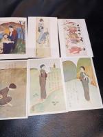 戦前美人画絵葉書　８枚　　竹久夢二(４枚）　石野馬城（４枚）　