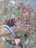 武者絵　　絹本　　源義家　　　　まくり　　　