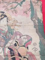 五渡亭国貞の美人画の木版画　　