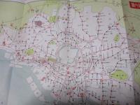 　平和記念東京博覧会図　裏・市内電車案内図（東京）大正11年頃　東京駅発汽車時間表付　