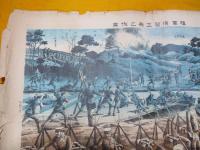 陸軍演習工兵之作業 　　 石版画　