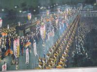 明治天皇御大葬儀青山御祭場殿御着之図　　　　　石版画　　
