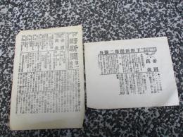 下野新聞号外　2部　　（下野新聞第一号外・明治38年1月6日　　下野新聞第二号外・明治38年1月15日夜）　　　　帝国萬歳