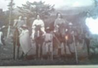 古い写真　　馬と人　駄馬　馬子　人馬　　