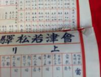 会津線列車発着時間表　　戦前　　　　会津若松ー会津柳津　　会津若松駅発着時刻表　　　ポスター